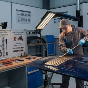 Учебно-производственная мастерская  «Инновационные технологии кузовного ремонта». Участок PDR (удаление вмятин без покраски) и рихтовки.