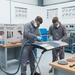 Учебно-производственная мастерская  «Инновационные технологии кузовного ремонта». Зона подготовки к окраске (Шлифовальный пост).